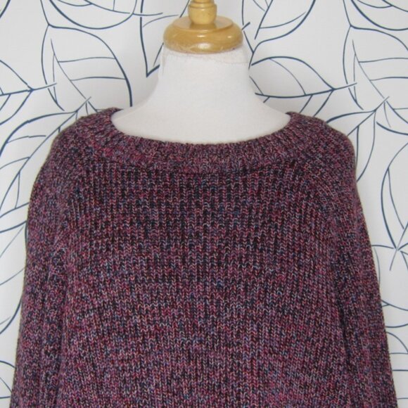 Express Purple Marled Pullover Cropped Sweater Women's Size L New! - Picture 2 of 8